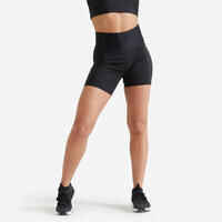 Shaping High-Waisted Fitness Cardio Shorts - Black