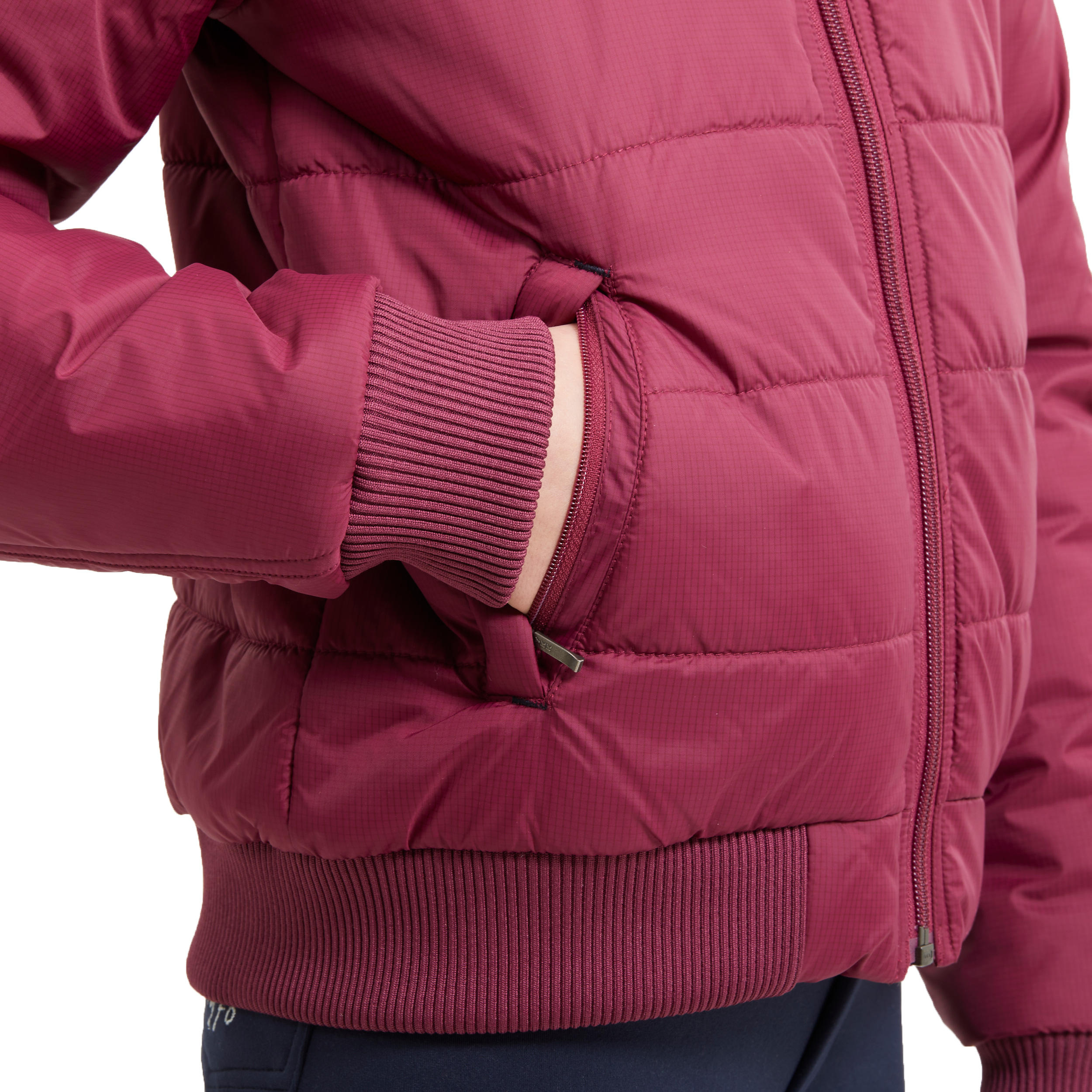 Kids' Horse Riding Padded Jacket 500 Warm - Plum 9/10