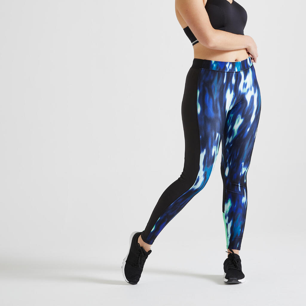 Leggings Fitness mit Smartphonetasche grau/rosa