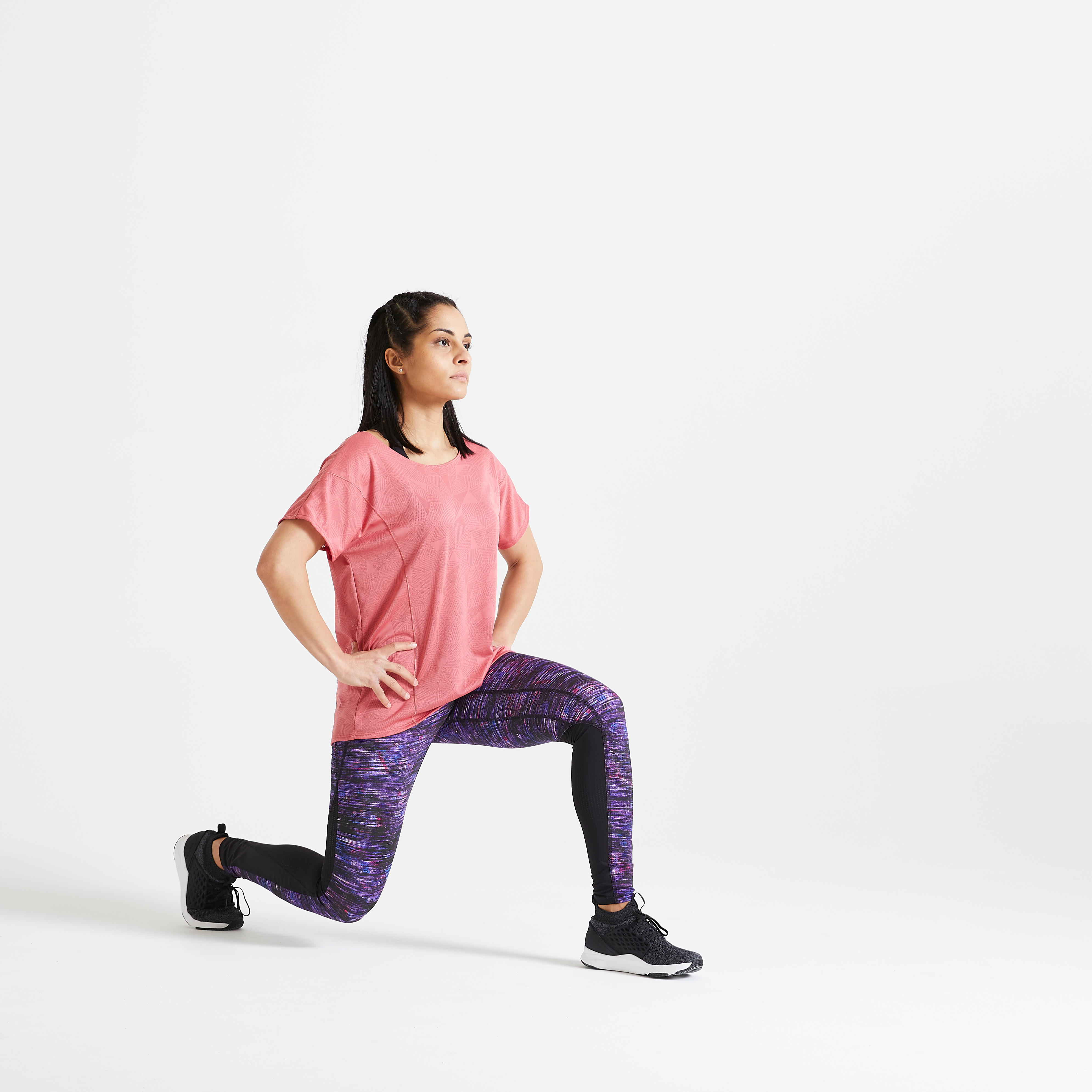 DOMYOS Dámske legíny 500 na fitness s potlačou S (W28 L29) · záber 3