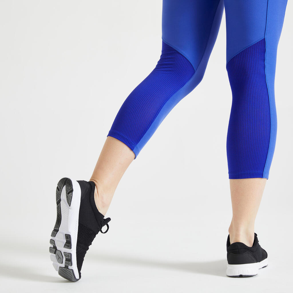 Fitness Short Leggings with Phone Pocket - Blue