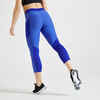7/8-Leggings Fitness mit Smartphonetasche blau