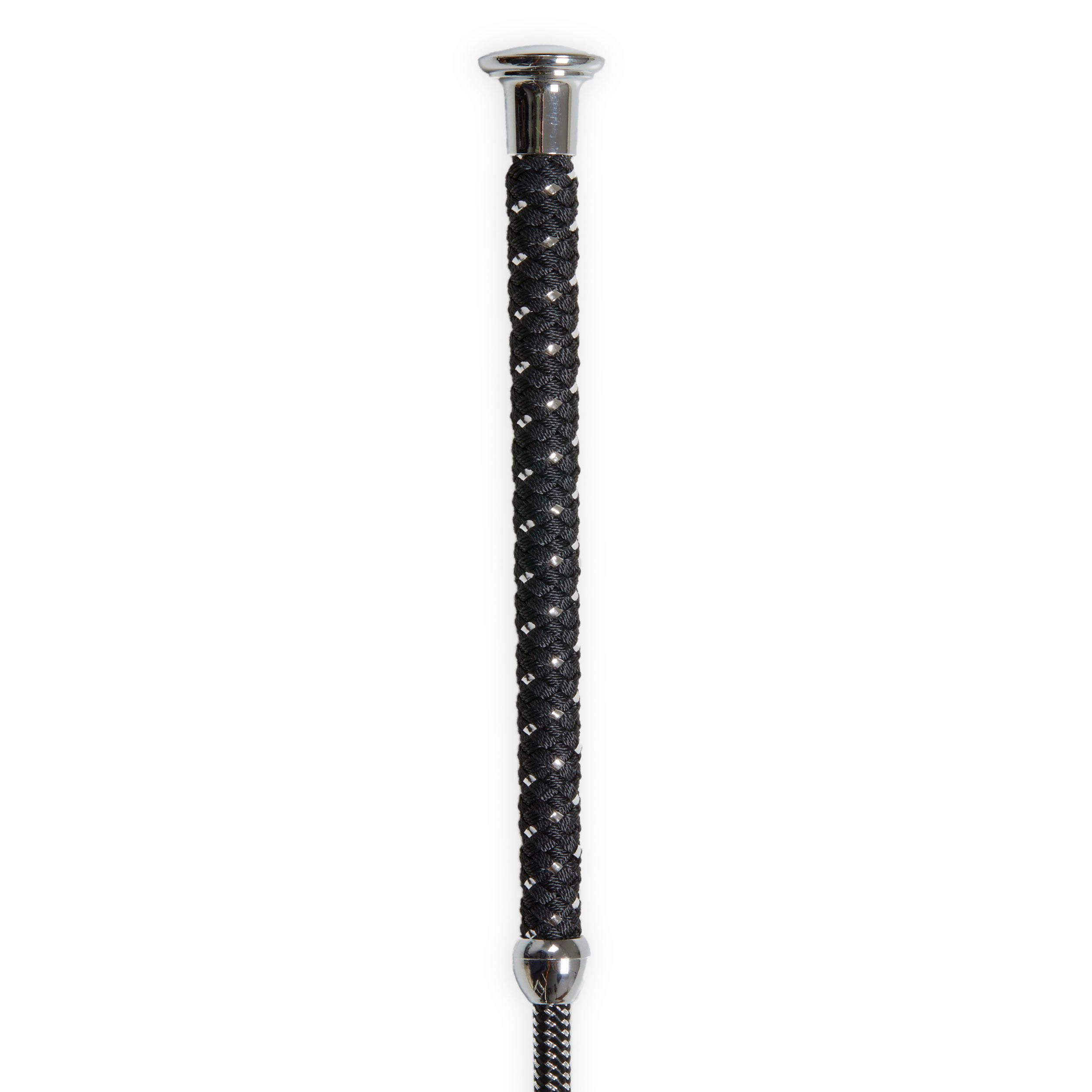 Horse Riding Dressage Crop 110 cm - Black/Silver 2/5