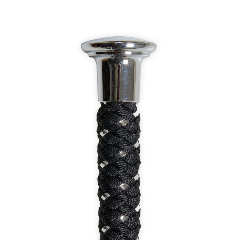 Stick de dressage équitation 110 cm - noir et argent