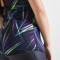 גופייה לאימוני קרדיו דגם 500 לנשים – הדפס כחול נייבי