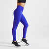 Leggings hoher Taillenbund Fitness figurformend blau