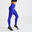 Leggings hoher Taillenbund Fitness figurformend - blau