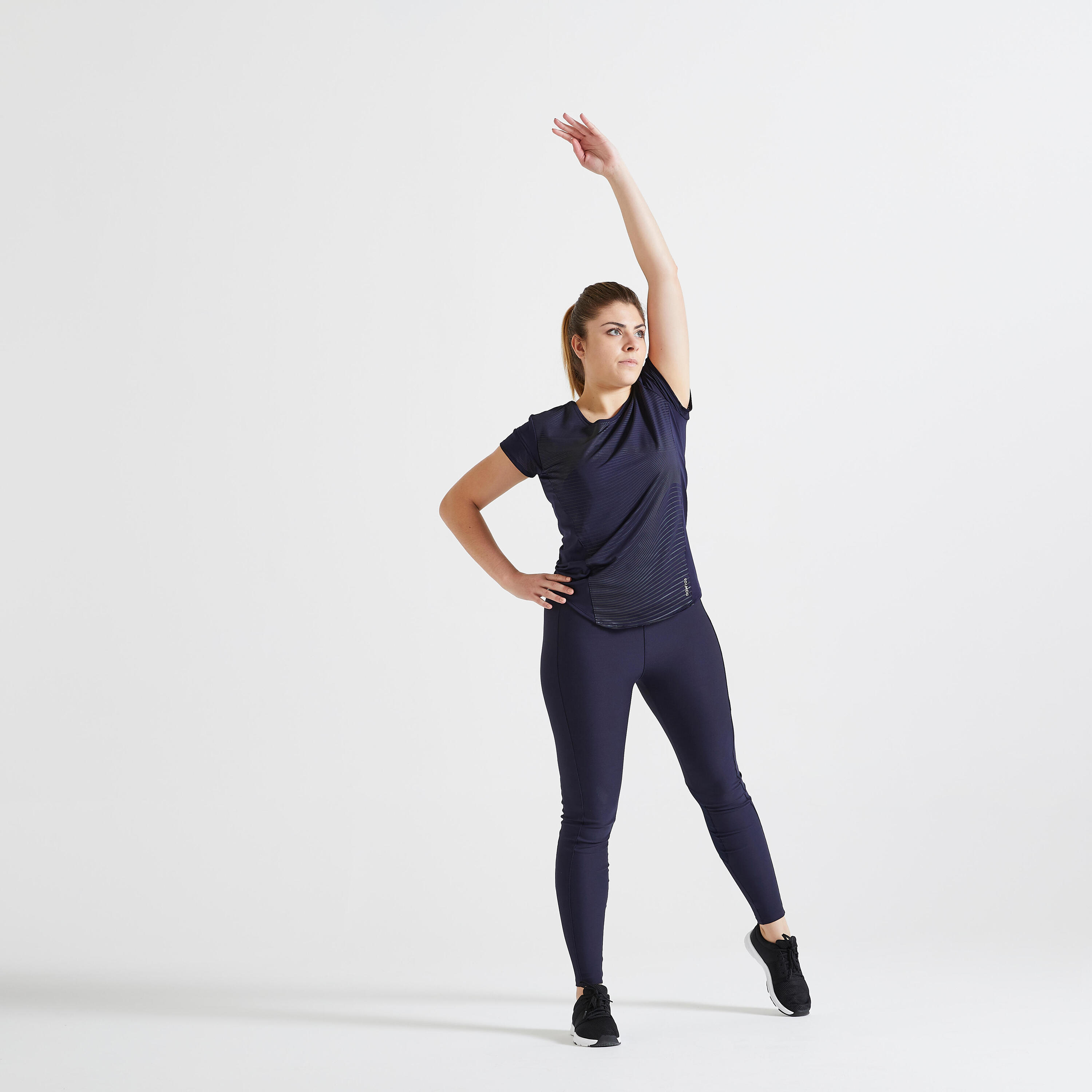 Close-Fitting Fitness T-Shirt - Printed Navy Blue 2/6