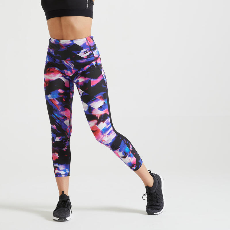 Legging taille haute Fitness court et gainant imprimé
