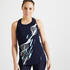 Long Fitness Tank Top - Navy Blue