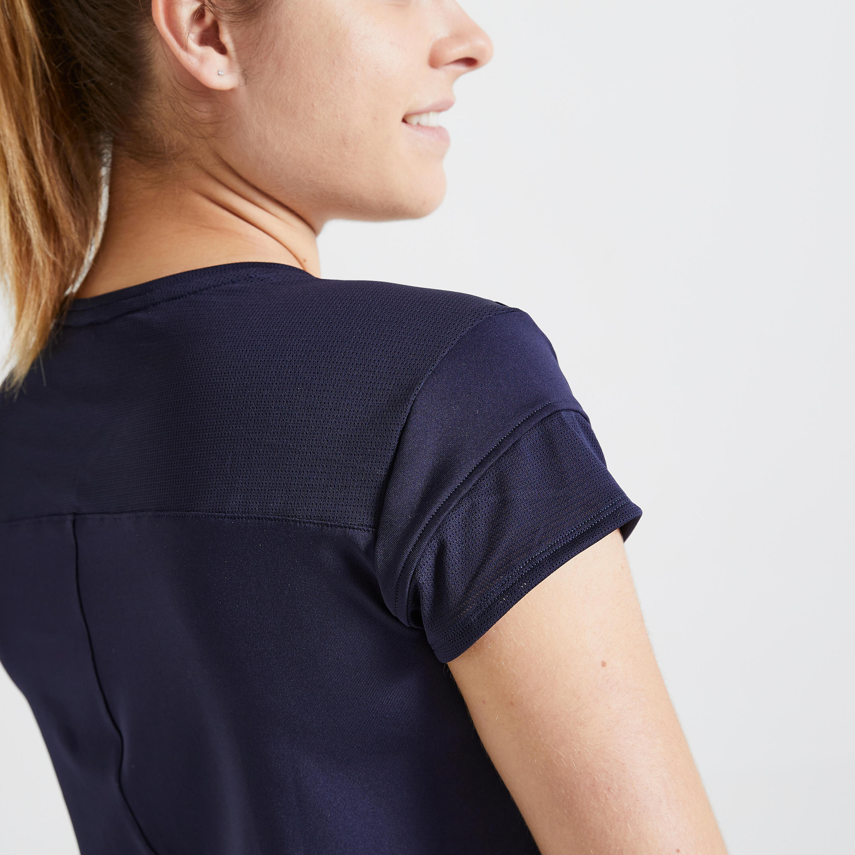 Close-Fitting Fitness T-Shirt - Printed Navy Blue 4/6