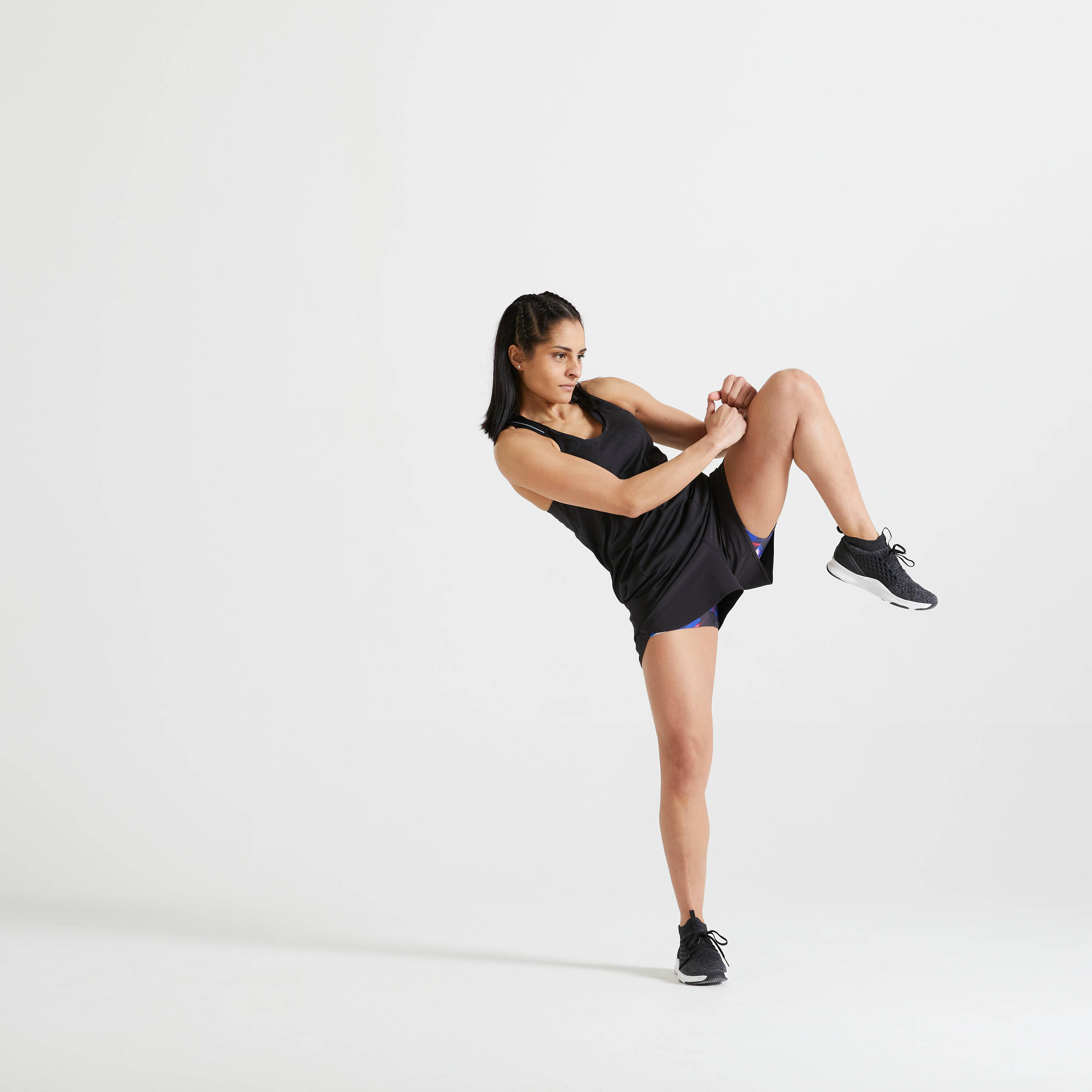 2-in-1 Anti-Chafing Fitness Shorts - Black -  3