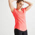 Women fitted polyester gym t-shirt - pink print