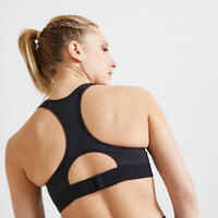 Women's Cardio Fitness Training Bra 900 - Pink/Black Print