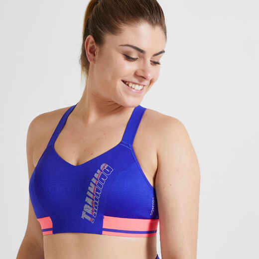 
      Women's Cardio Fitness Bra 500 - Blue/Pink
  