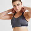 Women's Cardio Fitness Sports Bra 500 - Grey Marl