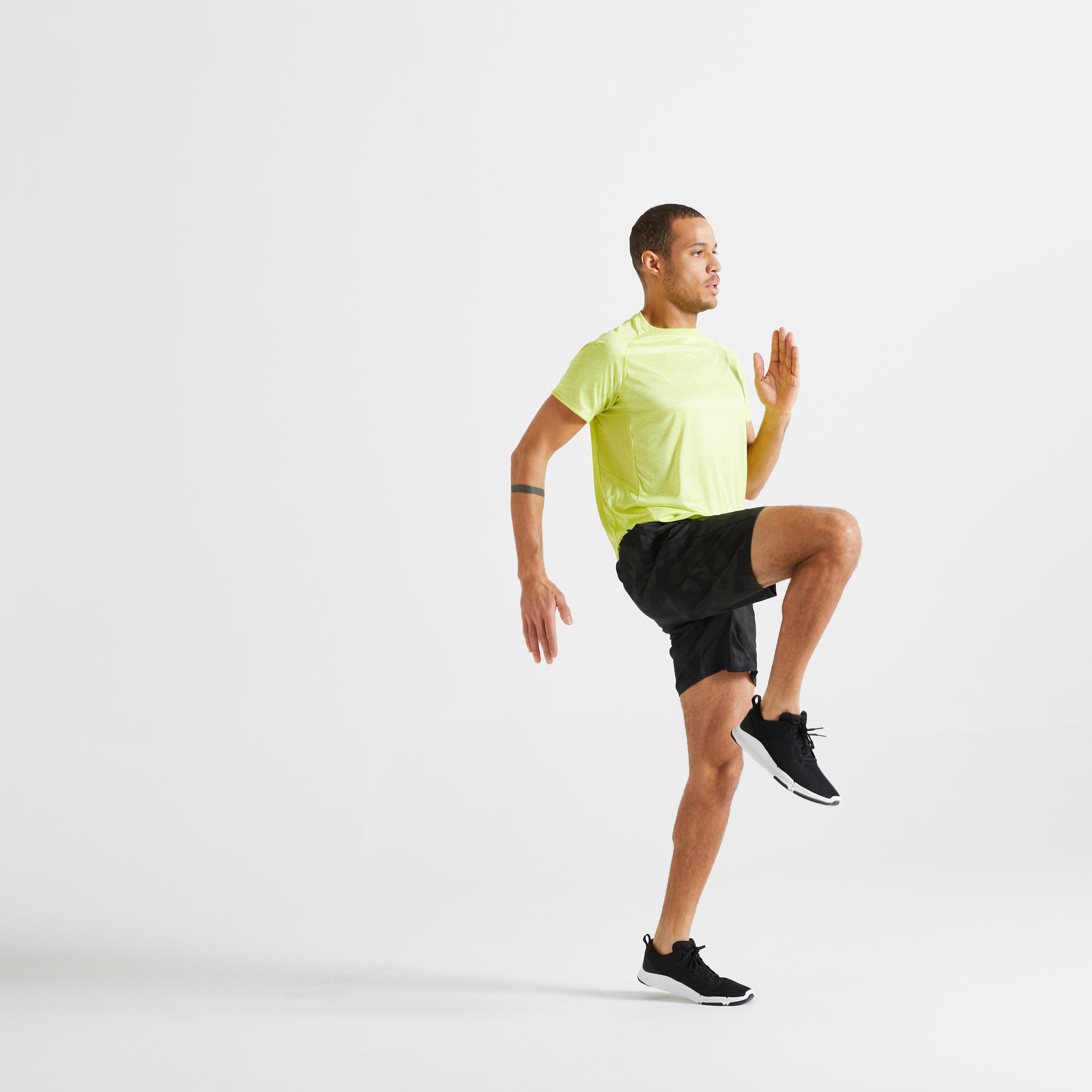 Men's Breathable Fitness Shorts with Zip-Up Pockets - Khaki 2/5