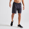 Men Sports Gym Shorts   Polyester With Zip Pockets - Grey/Black