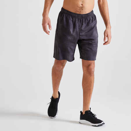 Short  Fitness training gris noir poches zippées