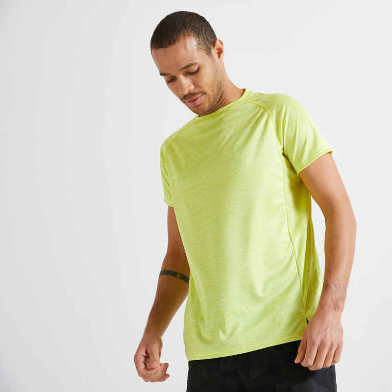 Men's Eco-Friendly Cardio Fitness T-Shirt FTS 120 - Yellow