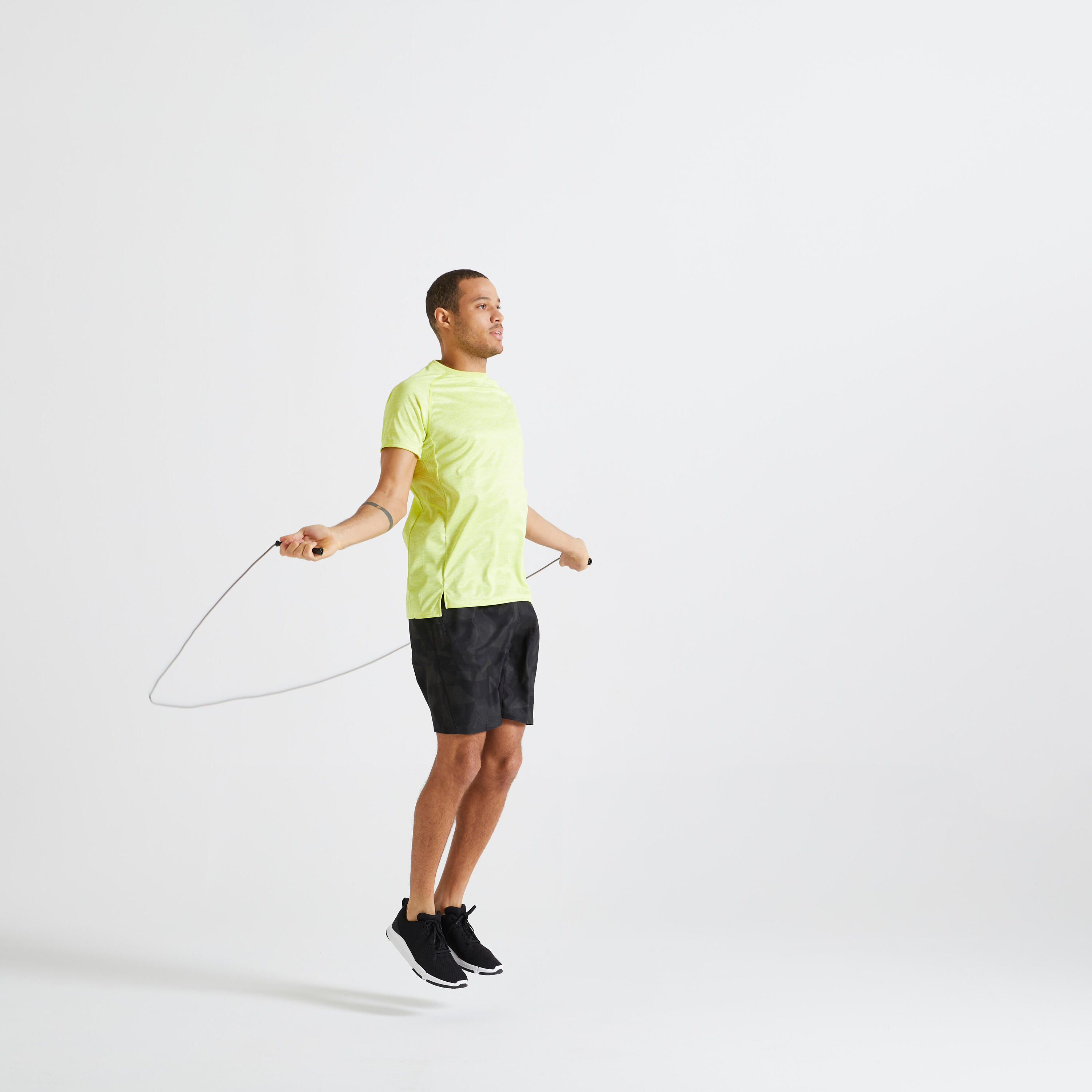 Men's Eco-Friendly Cardio Fitness T-Shirt FTS 120 - Yellow 2/7