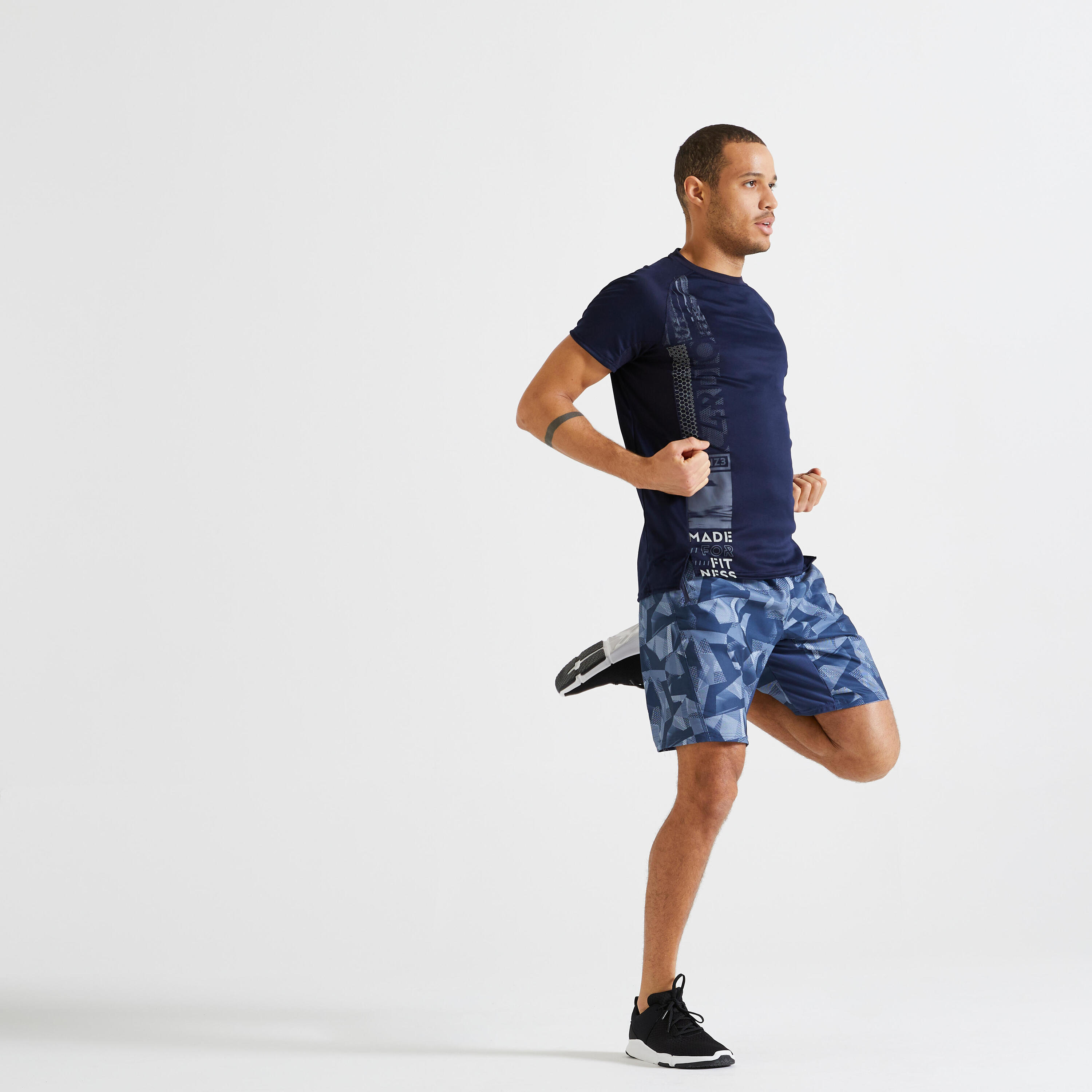 Eco-Friendly Technical Fitness T-Shirt - Printed Navy 2/5