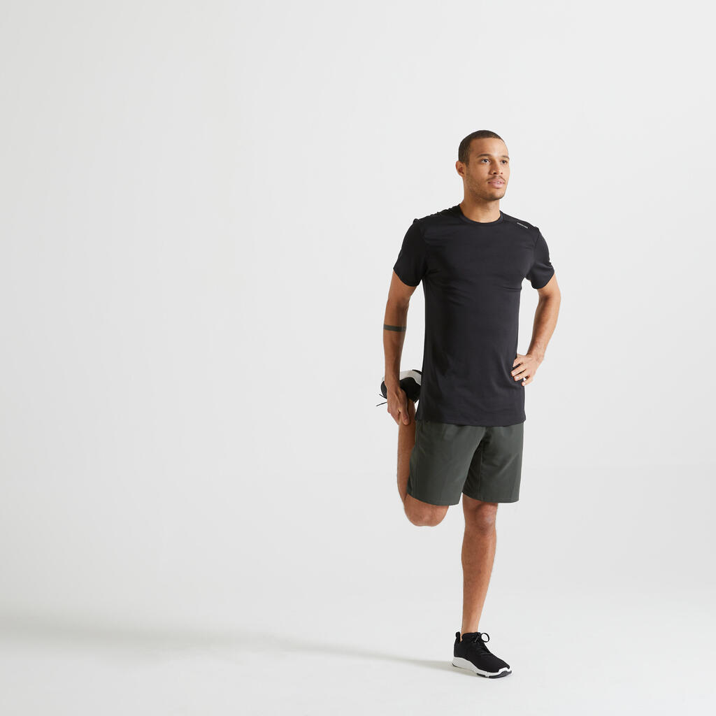 Short de fitness avec poches zipées homme, bleu marine