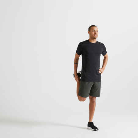 Fitness Shorts with Zip Pockets - Green Khaki