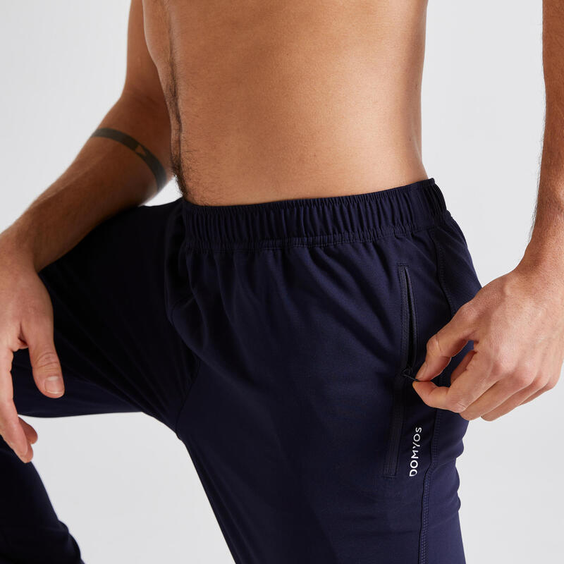 Pantalón chándal fitness ecodiseñado Hombre Domyos 120 azul marino