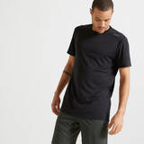 Basic Polyester Men's Gym T-Shirt - Solid Black