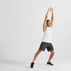 Débardeur de fitness essentiel respirant col rond homme - noir