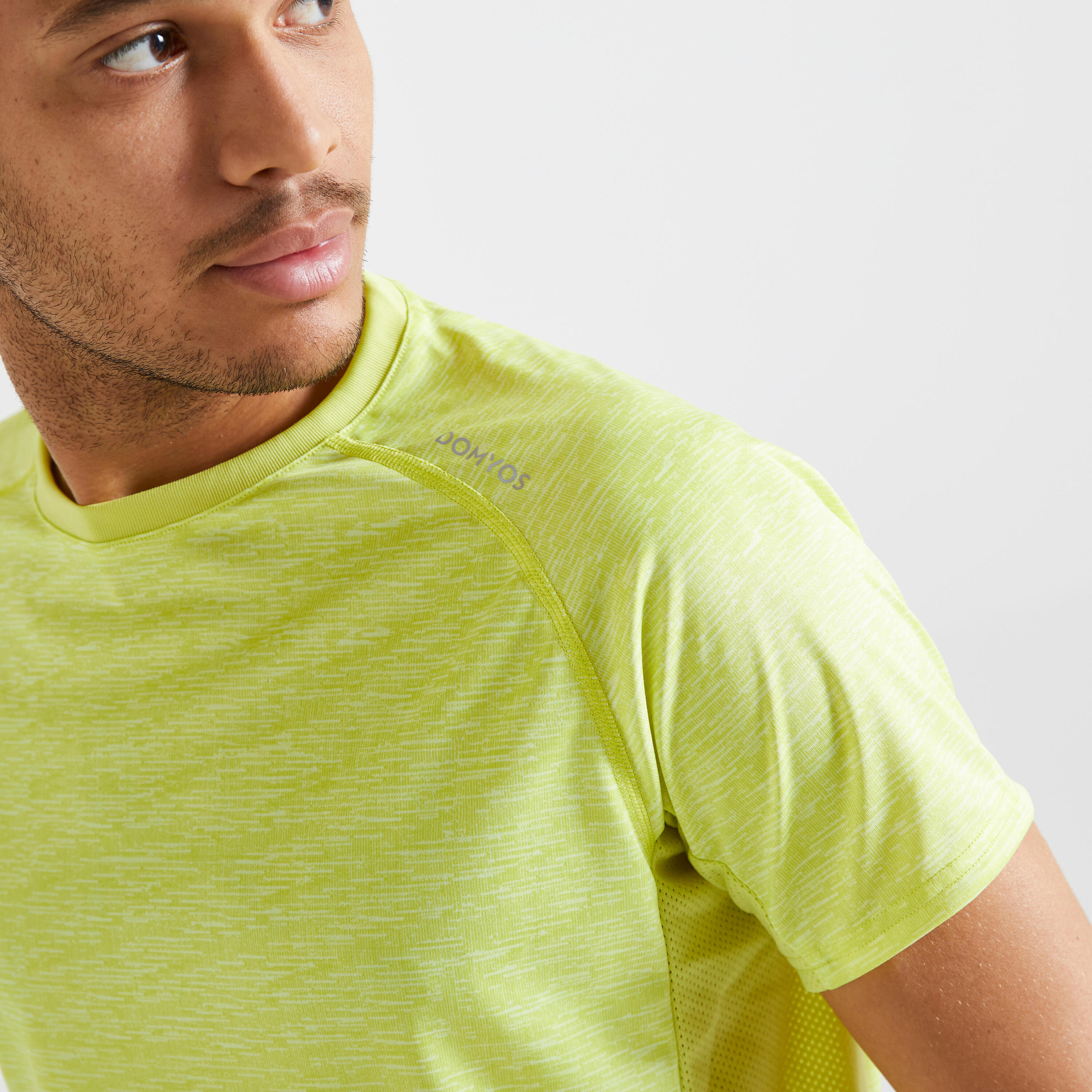 Men's Eco-Friendly Cardio Fitness T-Shirt FTS 120 - Yellow 3/7