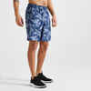 Shorts Fitness Herren RV-Tasche - 120 grau/blau bedruckt