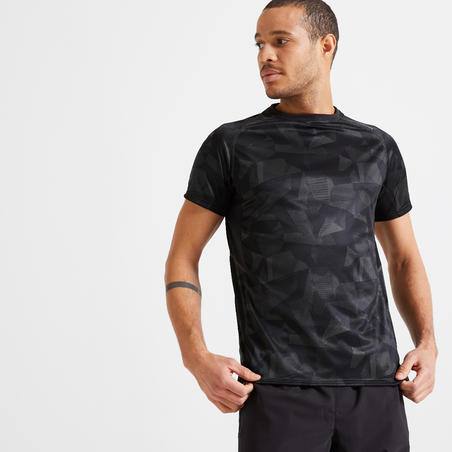 T shirt technique fitness kaki imprimé camouflage  eco-responsable