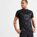 Miljövänlig T-shirt fitness konditionsträning 120 herr svart kaki kamouflage