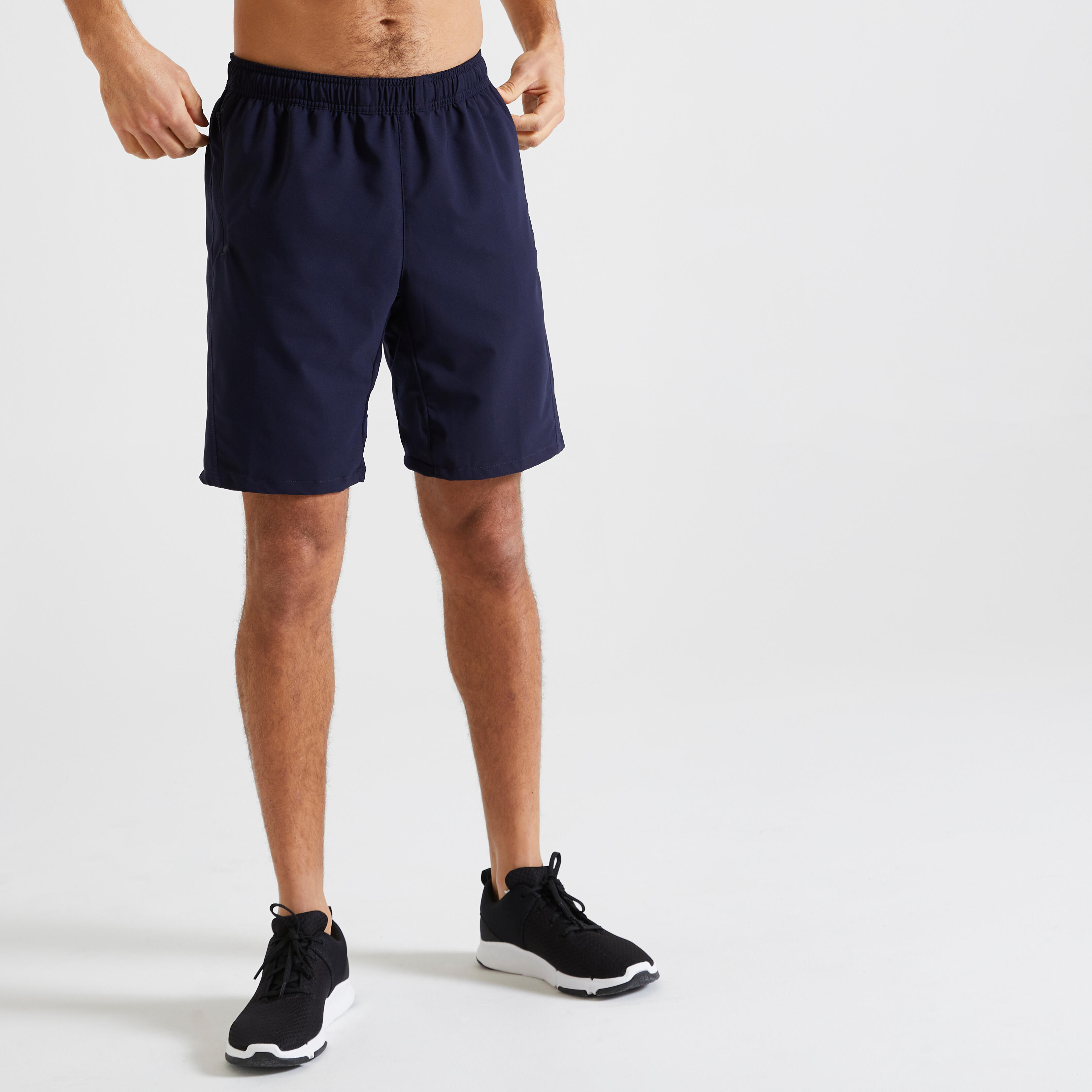 Pantalon scurt 120 Fitness respirant cu buzunare cu fermoar Bleumarin Bărbați La Oferta Online decathlon imagine La Oferta Online