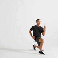 T-shirt de fitness essentiel respirant col rond homme - noir