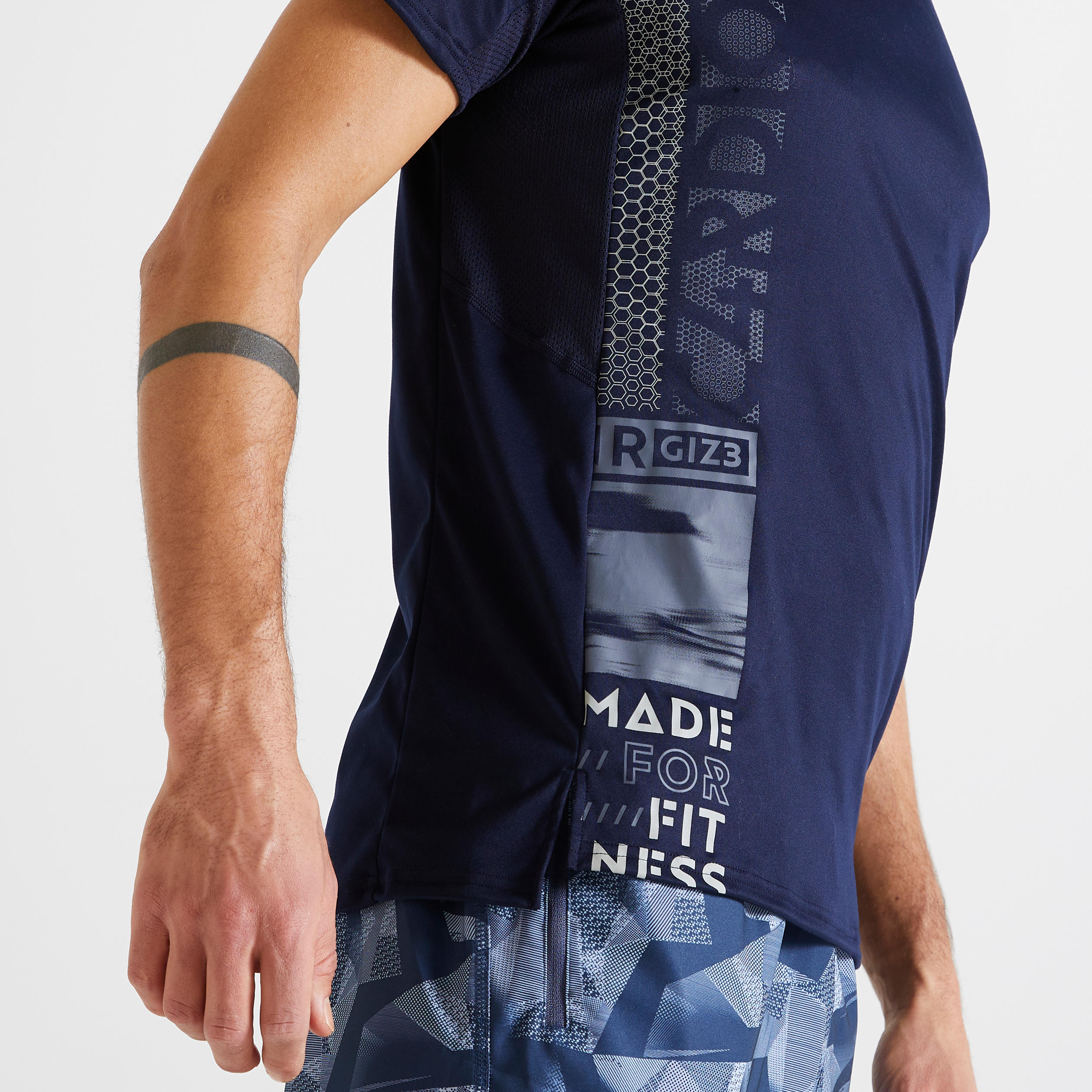 Eco-Friendly Technical Fitness T-Shirt - Printed Navy 4/5