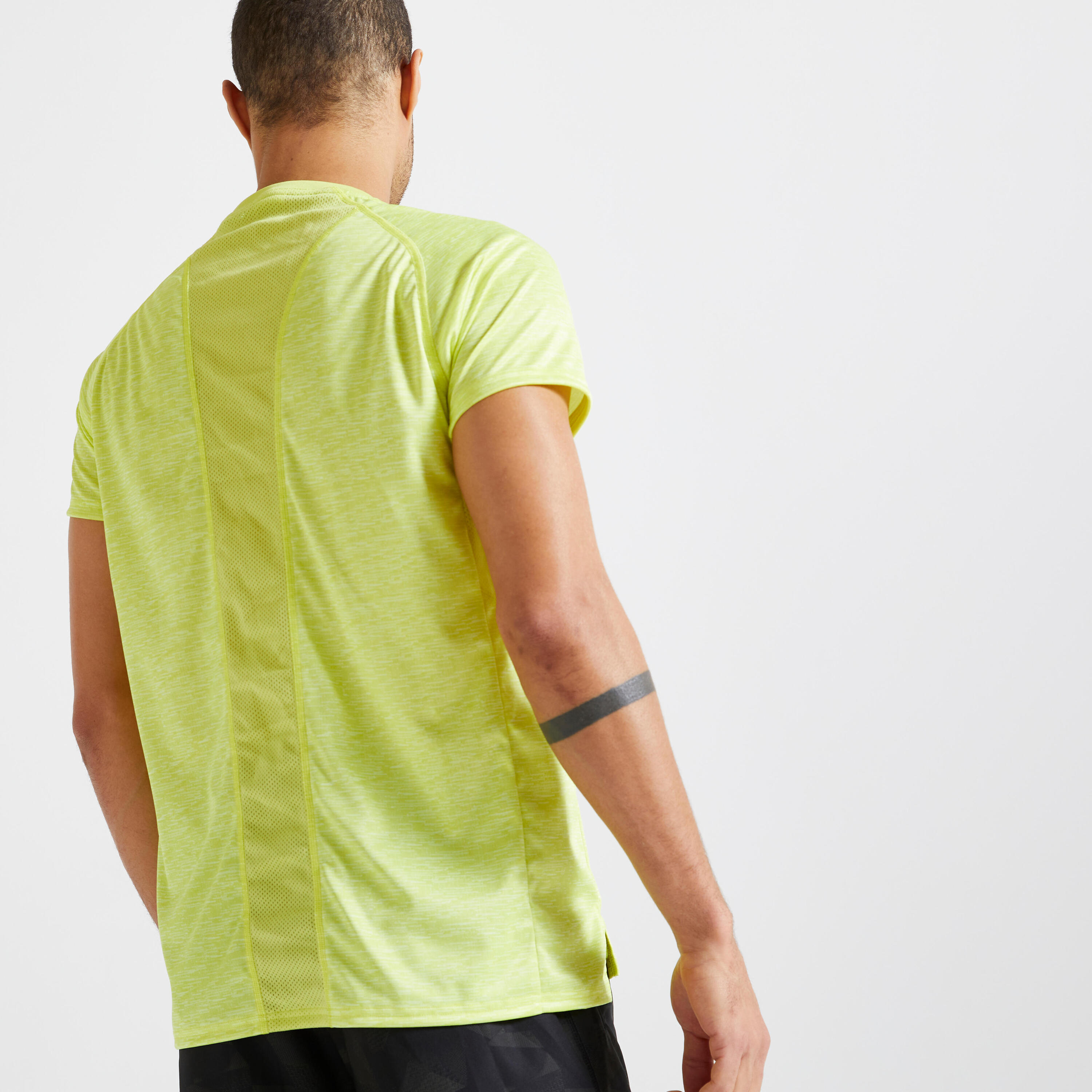 Men's Eco-Friendly Cardio Fitness T-Shirt FTS 120 - Yellow 4/7