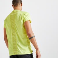 T-shirt fitness cardio-training homme jaune 120 éco-responsable