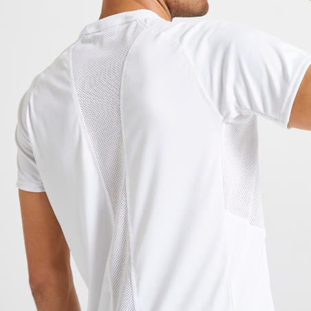 חולצת טריקו אקולוגית לאימון קרדיו דגם 120 לגברים - לבן עם הדפס