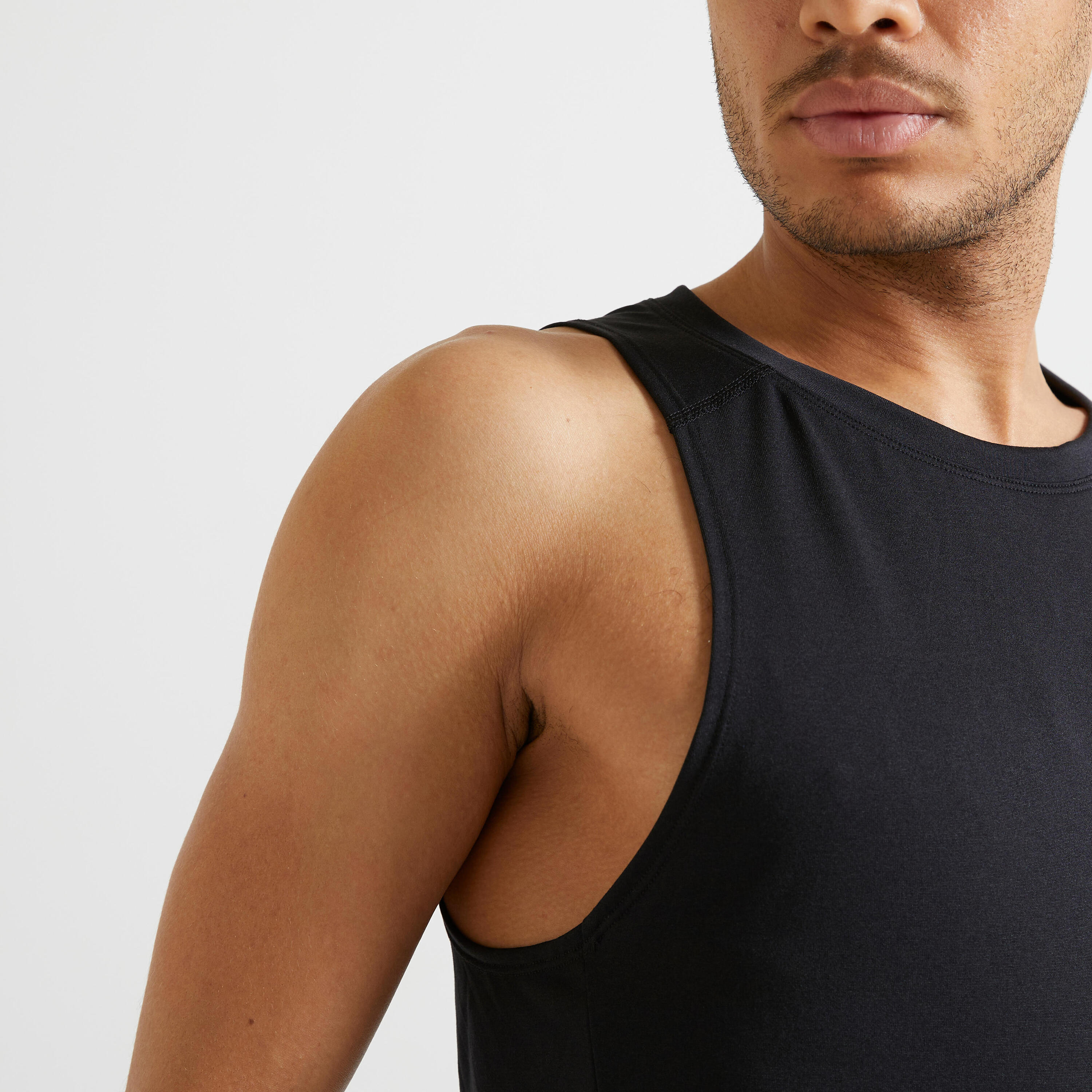 Men's Breathable Crew Neck Essential Collection Tank Top - Black 5/5