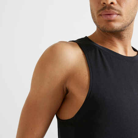 Vyriški orui pralaidūs berankoviai marškinėliai su apvalia apykakle, juodi