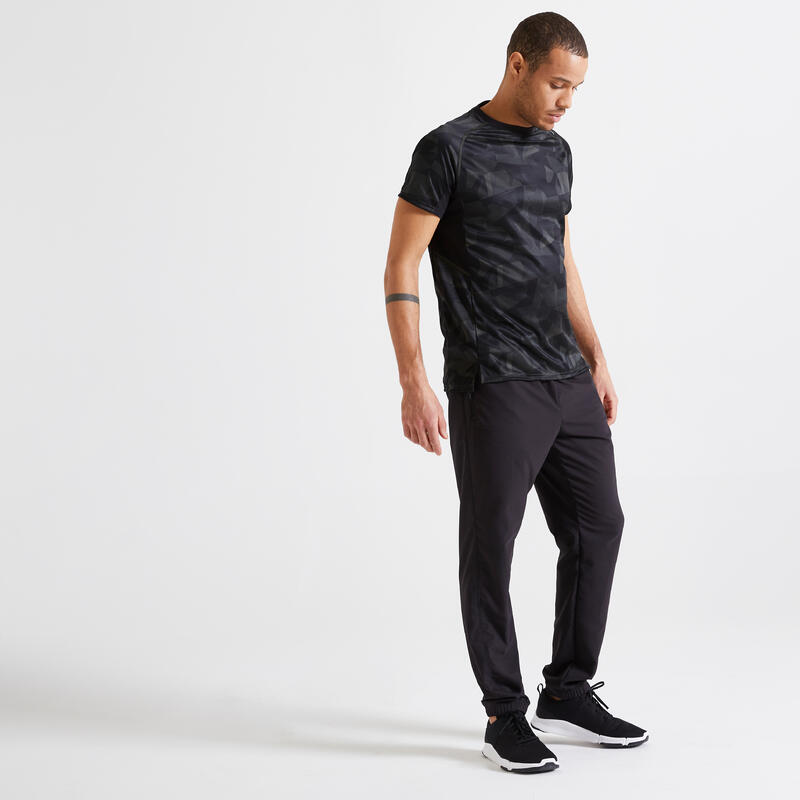 Pantalon de fitness essential respirant regular homme - noir