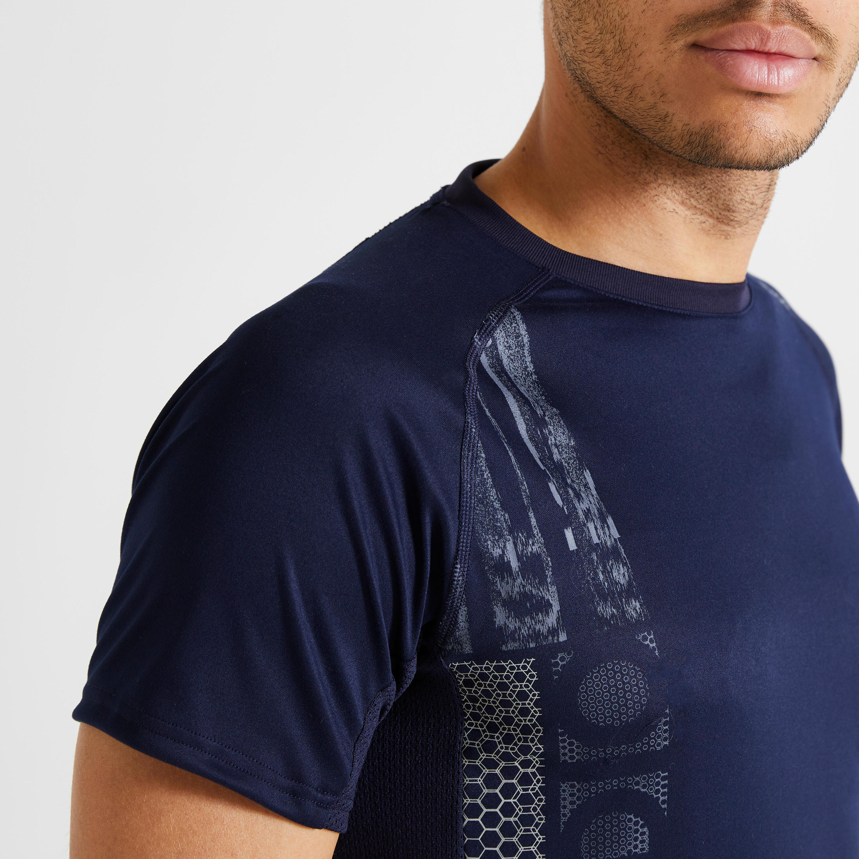 Eco-Friendly Technical Fitness T-Shirt - Printed Navy 3/5