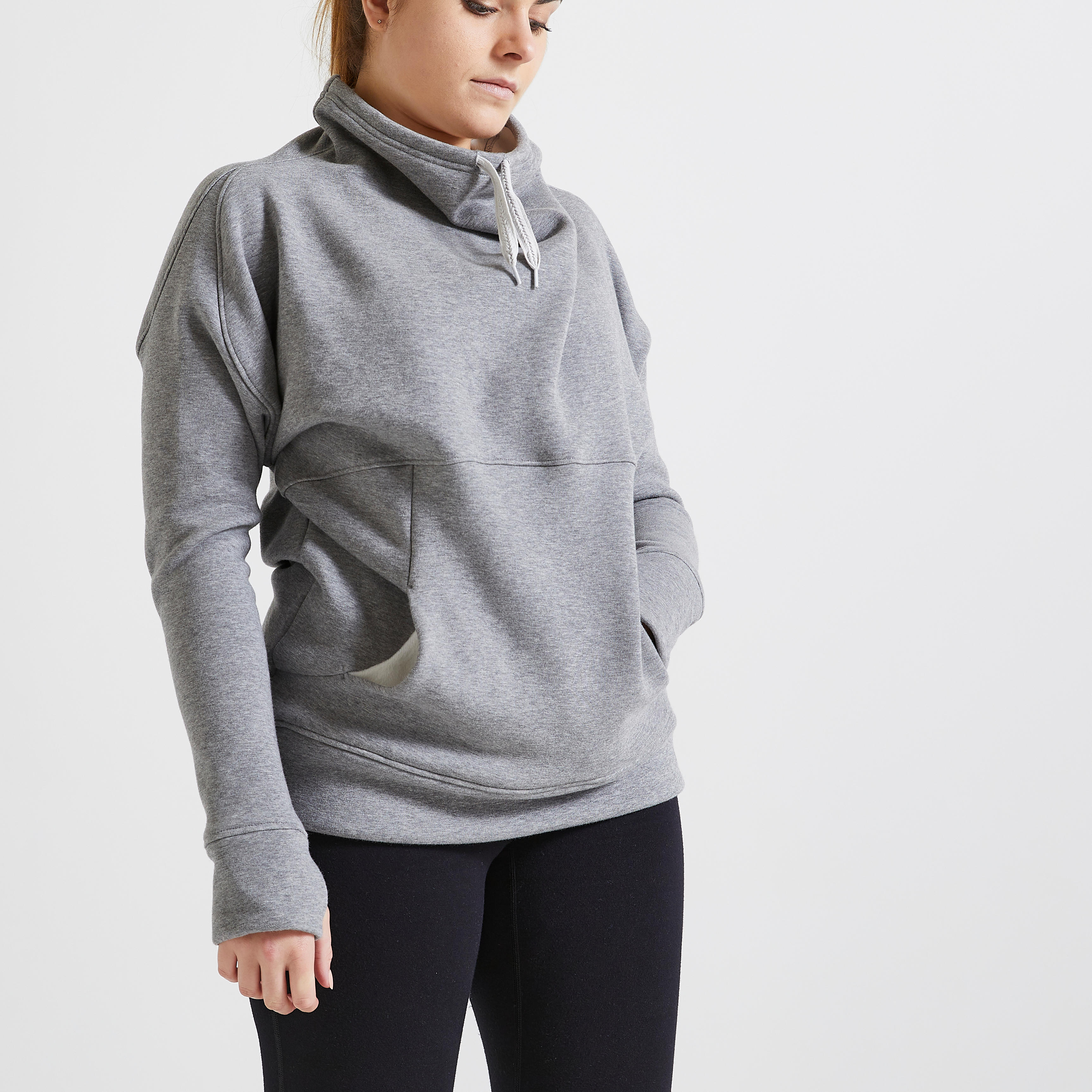Felpa donna yoga grigio-ecru KIMJALY | DECATHLON