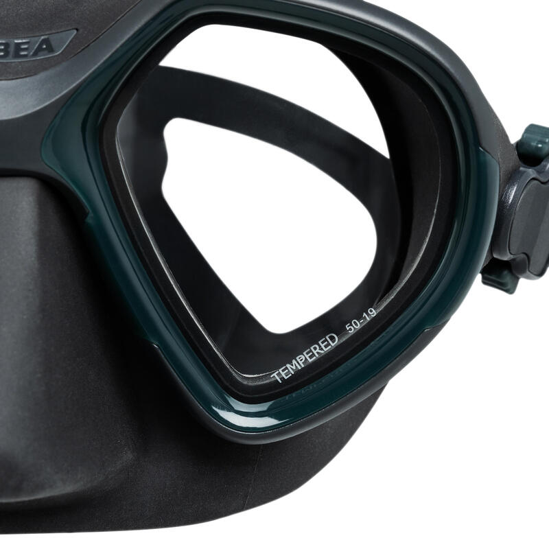 Maschera pesca subacquea 500 DUAL grigia