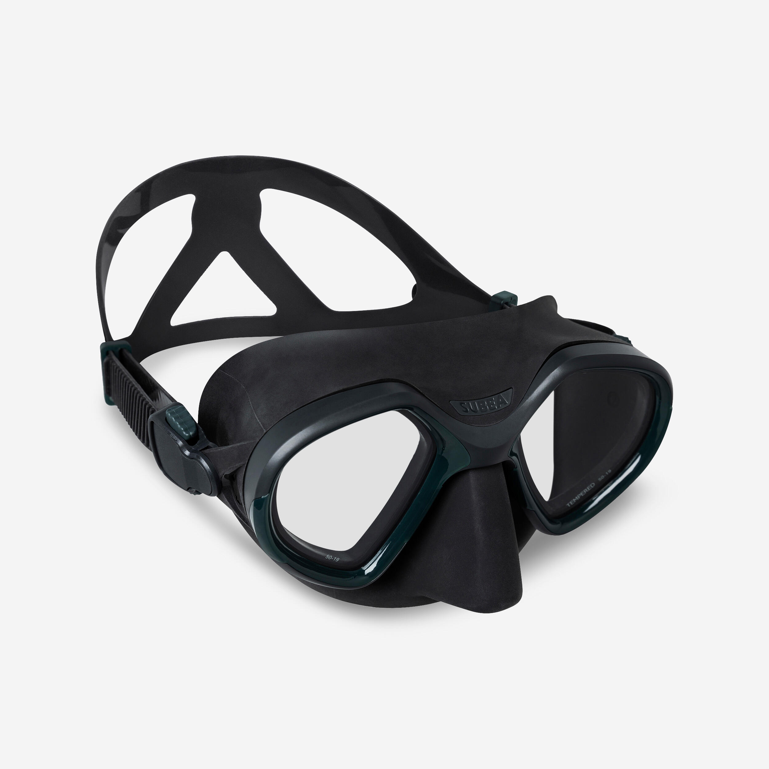 SUBEA Maska 500 Dual na podmorský rybolov s malým objemom tmavosivá