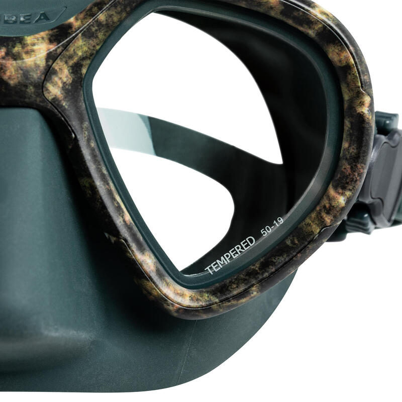 Duikbril voor harpoenduiken klein volume 500 Dual camouflage