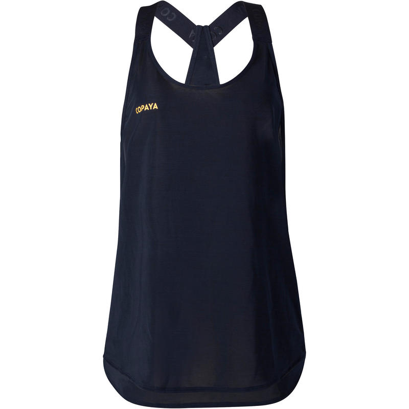 Débardeur de beach-volley femme BVD500 bleu et jaune